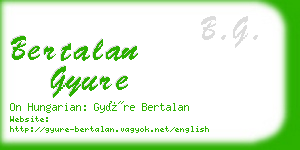 bertalan gyure business card